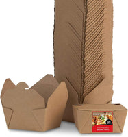 Microwaveable Kraft Brown Take Out Boxes Leak and Grease Resistant Food Containers - Recyclable to Go Containers for Restaurants - Eco Trade Company