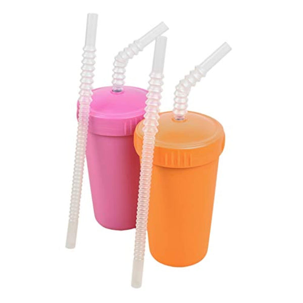 2pk Straw Cups with Reversible Straws Plus 2 Bonus Replacement Straws | Eco Friendly Recycled HDPE Cup Base, Made in USA - Eco Trade Company