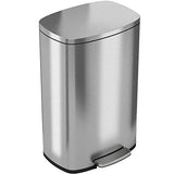 Stainless Steel Step Trash Can with Odor Control System, Pedal Garbage Bin for Kitchen, Office, Home - Silent and Gentle Open and Close - Eco Trade Company