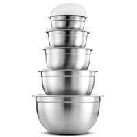 Premium Stainless Steel Mixing Bowls with Airtight Lids Set of 5 - Eco Trade Company