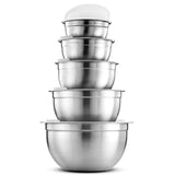 Premium Stainless Steel Mixing Bowls with Airtight Lids Set of 5 - Eco Trade Company