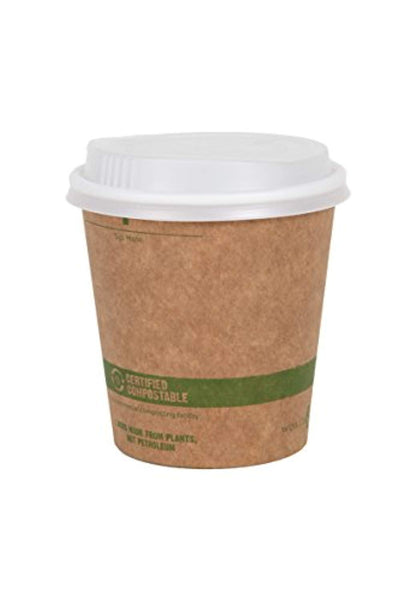 100% Biodegradable, 100% Compostable Paper PLA-Lined 12 Ounce Kraft Coffee Hot Cup and Lid Combo, 50 Pack - Eco Trade Company