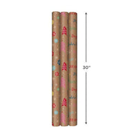 Bright and Bold Christmas Sustainable Kraft Wrapping Paper- Made in USA - Eco Trade Company