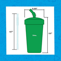 2pk Straw Cups with Reversible Straws Plus 2 Bonus Replacement Straws | Eco Friendly Recycled HDPE Cup Base, Made in USA - Eco Trade Company
