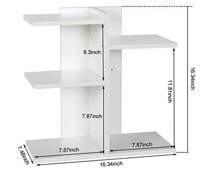 Wood Desktop Bookshelf Assembled Countertop Bookcase Literature Holder Accessories Display Rack Office Supplies Desk Organizer - Eco Trade Company