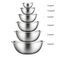 Premium Stainless Steel Mixing Bowls Set of 6 - Eco Trade Company