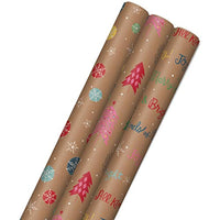 Bright and Bold Christmas Sustainable Kraft Wrapping Paper- Made in USA - Eco Trade Company