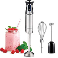 Ultra-Stick 500 Watt 9-Speed Immersion Multi-Purpose Hand Blender Heavy Duty Copper Motor Brushed 304 Stainless Steel With Whisk, Milk Frother - Eco Trade Company