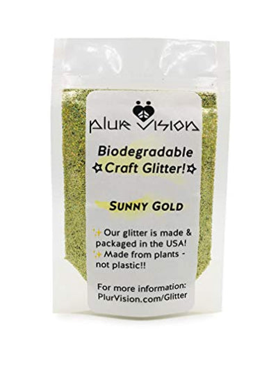 Gold Biodegradable Glitter 1/2 Ounce - Made from Plant Cellulose, Earth Friendly. Perfect for Crafts, DIY Projects, Cosmetics Made in USA - Eco Trade Company