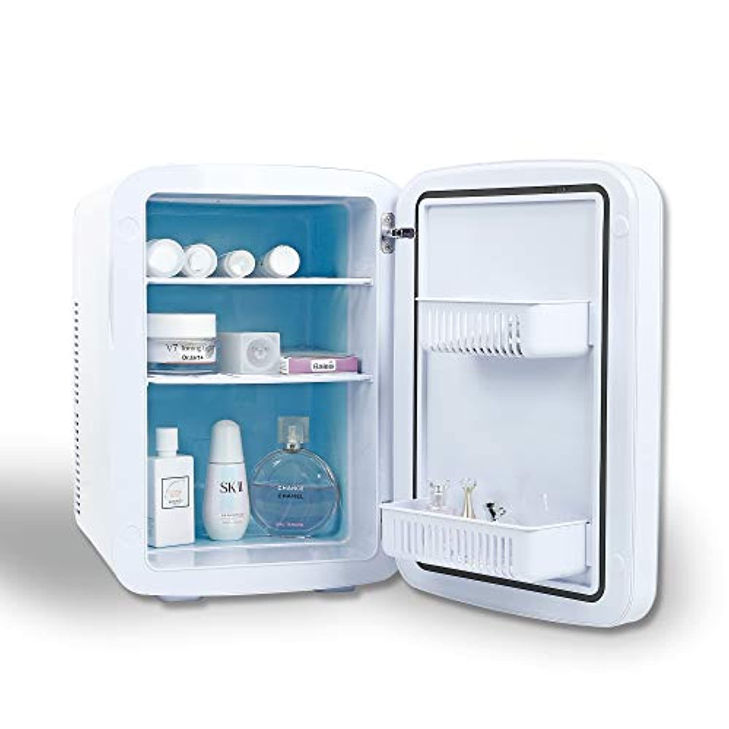 Mini Fridge Cooler and Warmer, for Skincare, Cosmetics, Breast Milk, Medications, 100% Freon-Free & Eco Friendly 15 Liter, Pearl White - Eco Trade Company