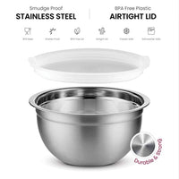 Premium Stainless Steel Mixing Bowls with Airtight Lids Set of 5 - Eco Trade Company