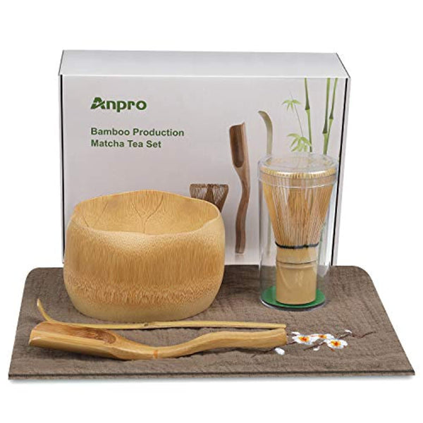 Bamboo Matcha Tea Whisk Set, Bamboo Whisk Holder Handmade Matcha Ceremony Starter Kit For Traditional Japanese Tea Ceremony - Eco Trade Company