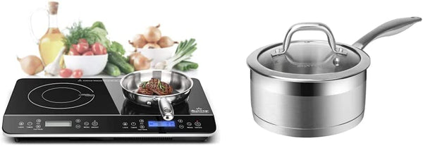 LCD Portable Double Induction Cooktop 1800W Digital Electric Countertop  Burner Sensor Touch Stove