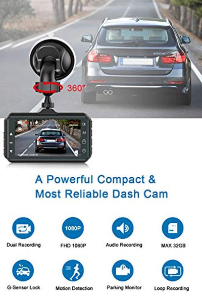 Dual Dash Cam Front and Inside 1080P Dual Dash Camera for Cars CHORTAU  Front Inside Dashcams for Cars with Infrared Night Vision,Parking Monitor  for