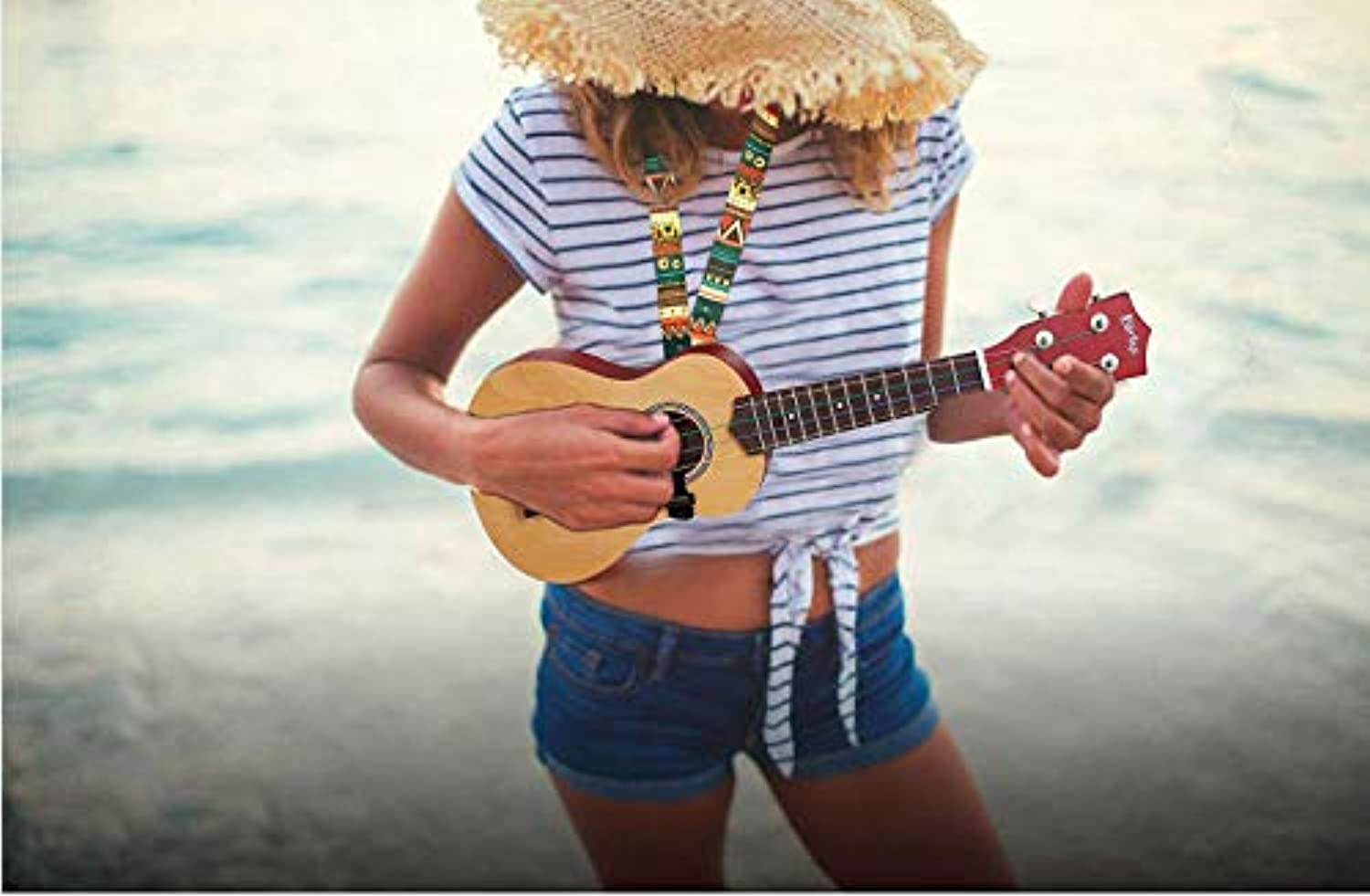 Soprano Ukulele Beginner Pack-21 Inch w/Rainbow String Gig Bag Fast Learn Songbook Digital Tuner All in One Kit - Eco Trade Company