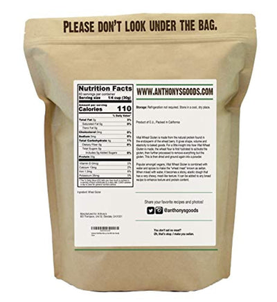 Anthony's Vital Wheat Gluten, 4lbs, High in Protein, Vegan, Non GMO, Keto Friendly, Low Carb - Eco Trade Company