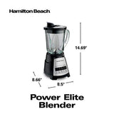 Power Elite Blender with 12 Functions for Puree, Ice Crush, Shakes and Smoothies and 40oz BPA Free Glass Jar, Black and Stainless Steel - Eco Trade Company