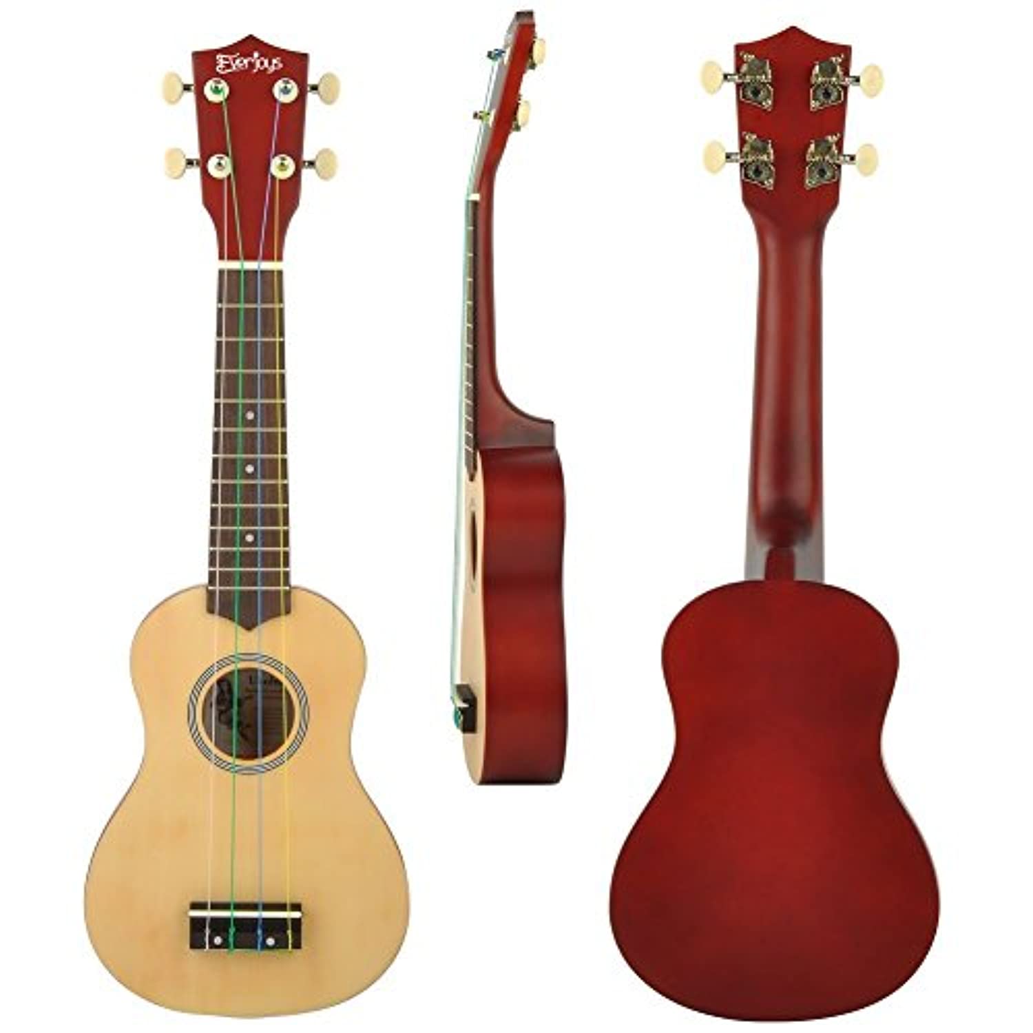 Soprano Ukulele Beginner Pack-21 Inch w/Rainbow String Gig Bag Fast Learn Songbook Digital Tuner All in One Kit - Eco Trade Company
