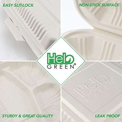 Eco Friendly to Go Containers - Non Soggy, Leak Proof, Disposable to Go Boxes Made from Cornstarch - Eco Trade Company