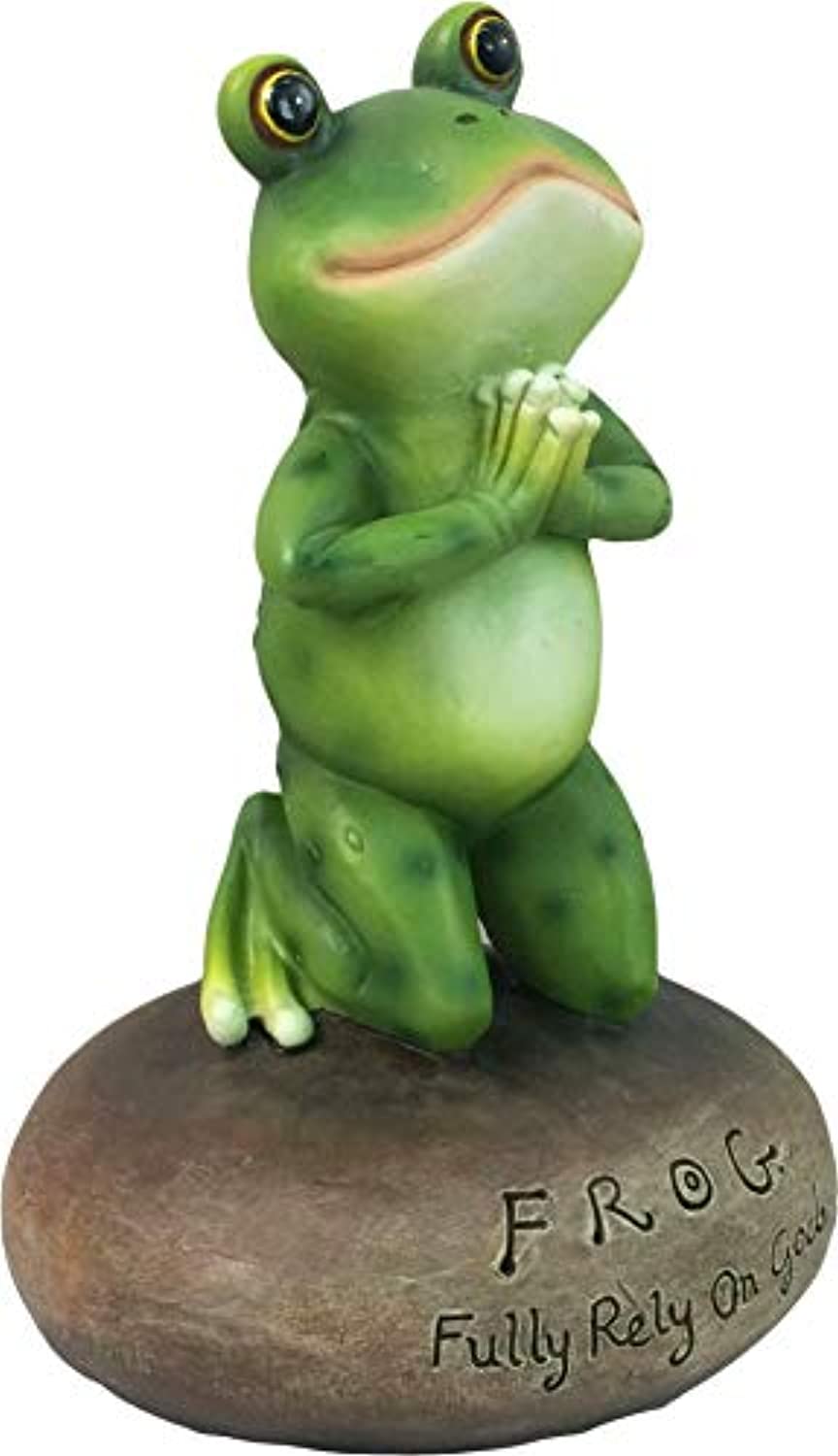 Blessed Assurance - Inspirational Cute Praying Frog On Rock Statue - Eco Trade Company