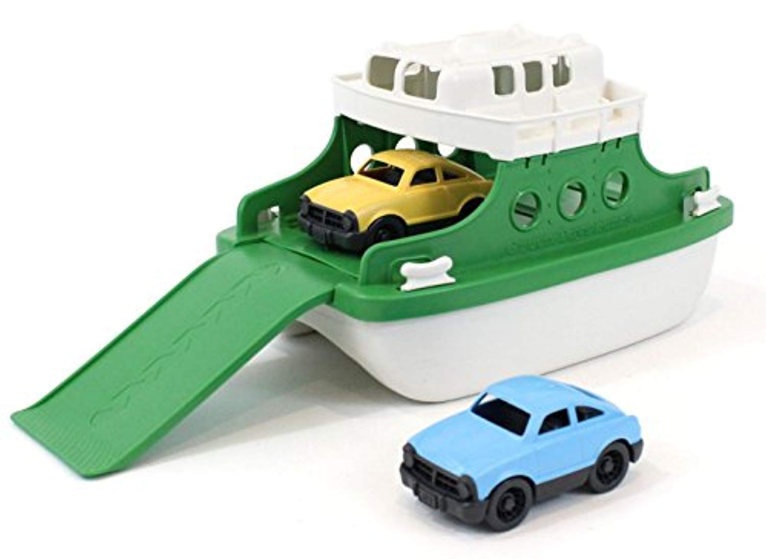 Ferry Boat Bathtub Toy, Green/White, 10"X 6.6"x 6.3" Made from 100% Recycled Plastic, No BPA, Phthalates, PVC, or External Coatings - Eco Trade Company
