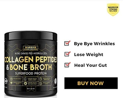 Collagen Peptides & Bone Broth, Pure Grass-Fed Hydrolyzed Collagen Powder Boost for Healthy Skin, Nails, Hair, Joints, Muscles - Eco Trade Company