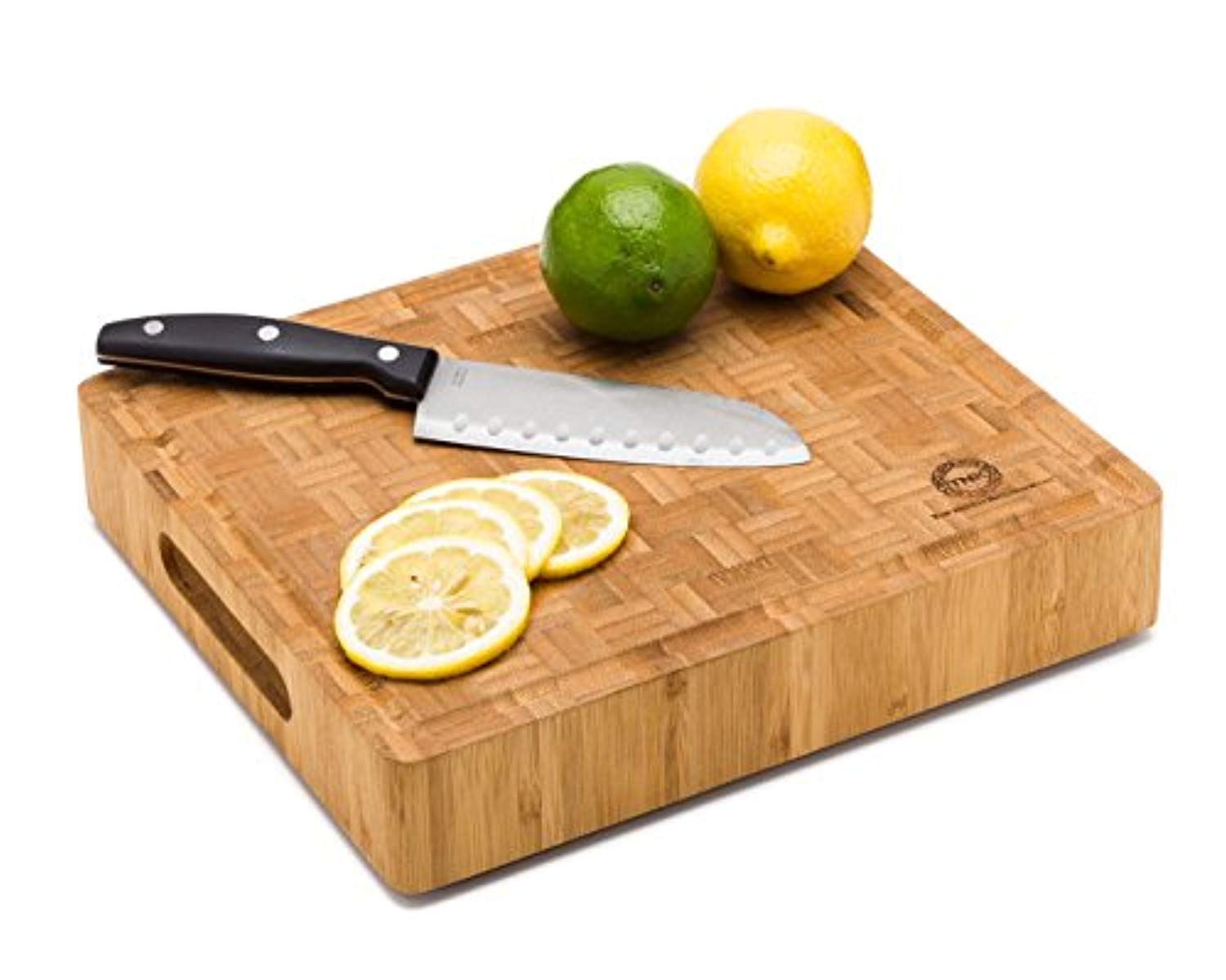 Small End Grain Bamboo Cutting Board, Antibacterial Butcher Block, Non-Slip - Eco Trade Company