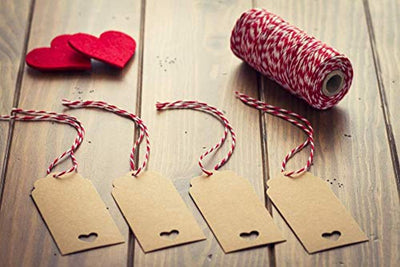 Cotton Bakers Twine Red & White 100M-328 Feet, Packing String,Decoration, Tying Cake, Boxes, DIY Crafts & Gift Wrapping - Eco Trade Company