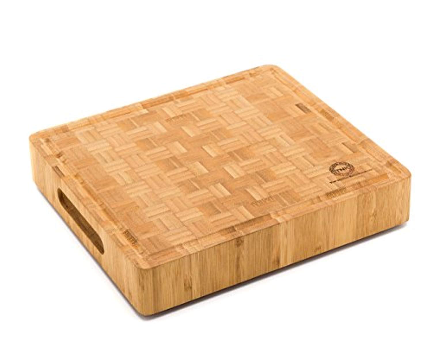Small End Grain Bamboo Cutting Board, Antibacterial Butcher Block, Non-Slip - Eco Trade Company
