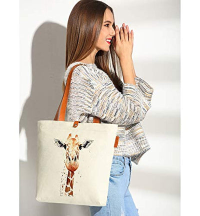 Gift Bag Giraffe Art Canvas & Beach Tote Bag - Eco Trade Company