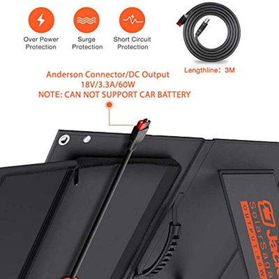 Jackery SolarSaga 60W Solar Panel for Explorer 160/240/500 and HLS290 as Portable Solar Generator, Portable Foldable Solar Charger for Summer Camping - Eco Trade Company