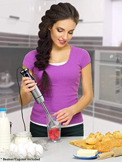 Ultra-Stick 500 Watt 9-Speed Immersion Multi-Purpose Hand Blender Heavy Duty Copper Motor Brushed 304 Stainless Steel With Whisk, Milk Frother - Eco Trade Company