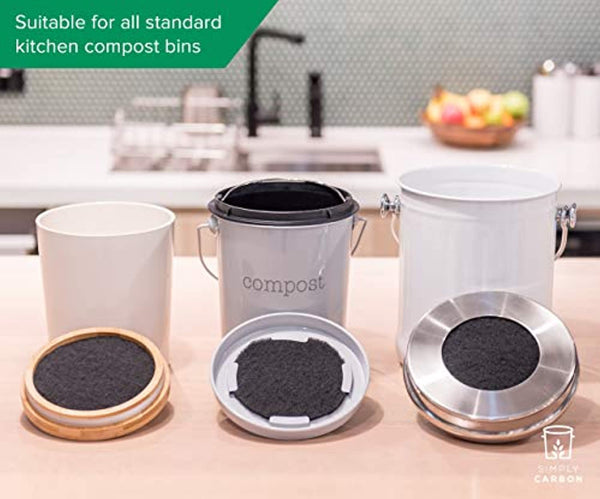 6 Pack Thickened Compost Bin Filters Activated Carbon Filters For Kitchen Compost  Bin Filters Replacement, 10 Mm Thickness, 6.75 - Kitchen Drains & Strainers  - AliExpress