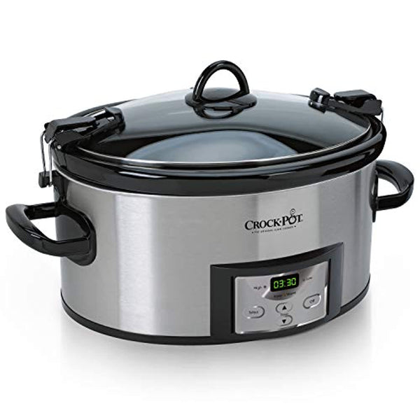 6-Quart Cook & Carry Programmable Slow Cooker with Digital Timer, Stainless  Steel