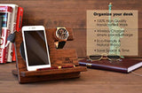 Wood Phone Docking Station Ash Key Holder Wallet Stand Watch Organizer Wireless Charging Pad Compatible with All Qi Devices - Eco Trade Company