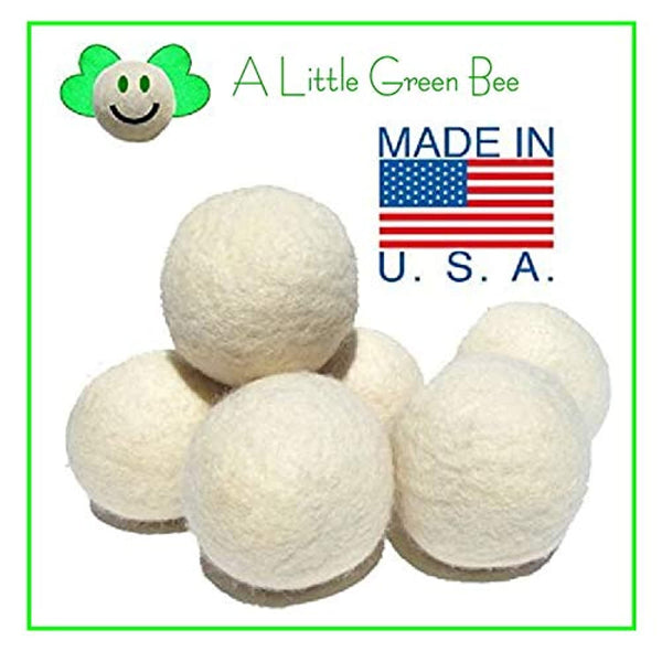 6 Eco-Friendly Wool Dryer Balls -Set of Six 100% Handmade, Natural and Unscented Made in USA - Eco Trade Company