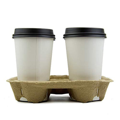 45 Pack Pulp Fiber Drink Carrier Tray - Compostable Stackable Ecofriendly - Eco Trade Company