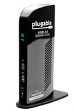 Plugable USB 3.0 Universal Laptop Docking Station Dual Monitor for Windows and Mac (Dual Video: HDMI and DVI/VGA/HDMI, Gigabit Ethernet, Audio, 6 USB Ports) - Eco Trade Company