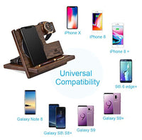 Wood Phone Docking Station Ash Key Holder Wallet Stand Watch Organizer Wireless Charging Pad Compatible with All Qi Devices - Eco Trade Company