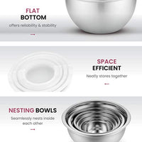 Premium Stainless Steel Mixing Bowls with Airtight Lids Set of 5 - Eco Trade Company