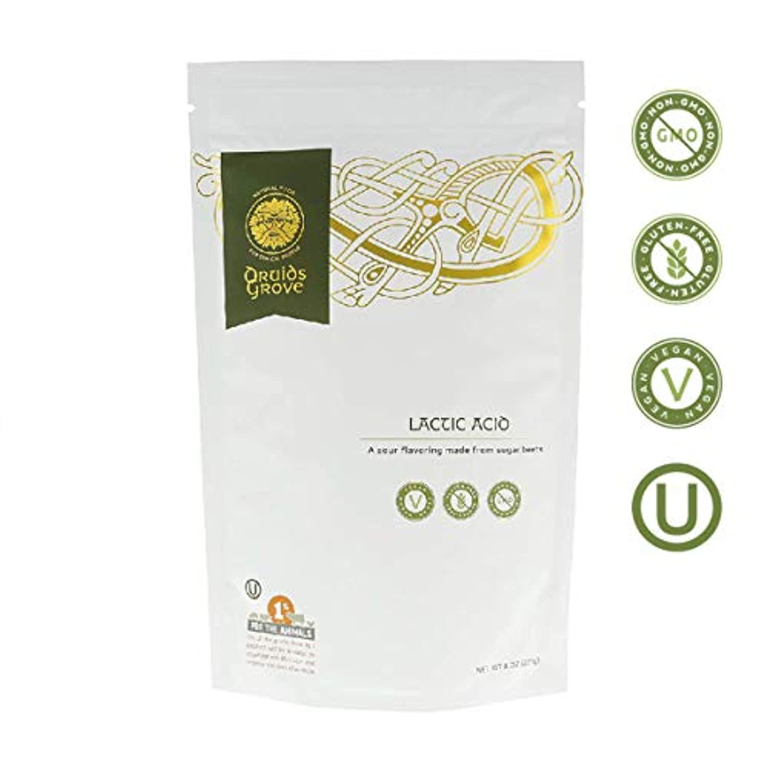 Druids Grove Lactic Acid, Vegan, Non-GMO, Gluten-Free, OU Kosher Certified - 8 oz. - Eco Trade Company