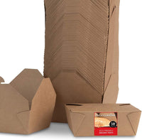 Microwaveable Kraft Brown Take Out Boxes Leak and Grease Resistant Food Containers - Recyclable to Go Containers for Restaurants - Eco Trade Company