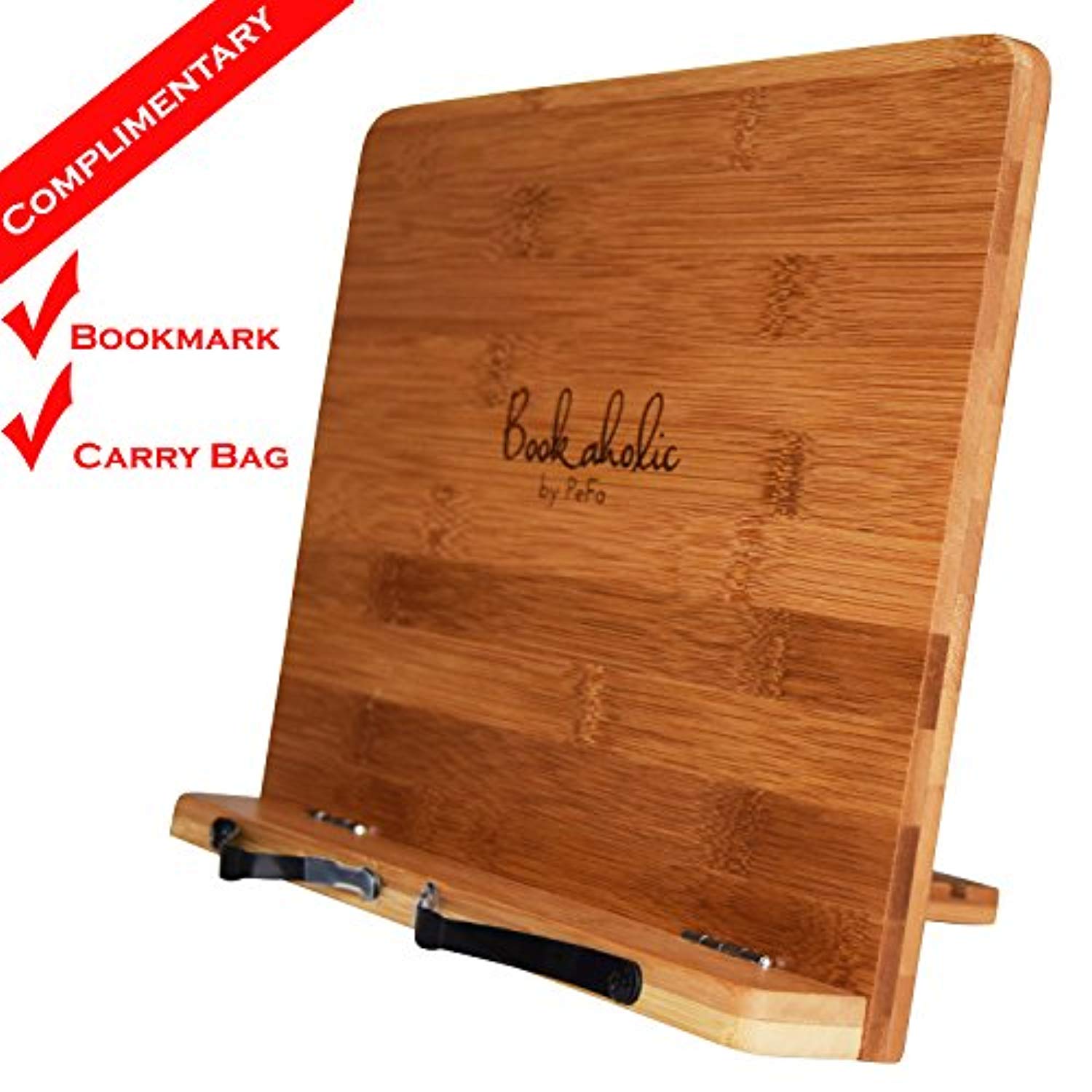 Bamboo Book Stand Cookbook Holder Book Rest Reading Stands Tablet Holders - Eco Trade Company