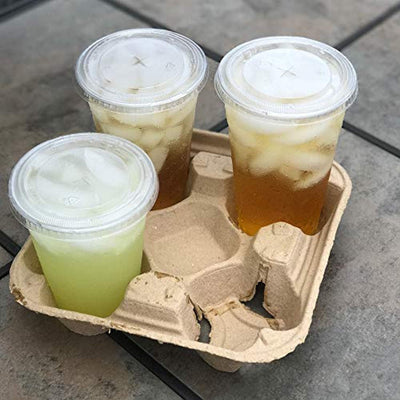 45 Pack Pulp Fiber Drink Carrier Tray - Compostable Stackable Ecofriendly - Eco Trade Company
