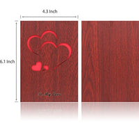 Handmade Walnut Wood Love Greeting Card - Eco Trade Company