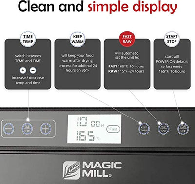 Food Dehydrator - Digital Timer, Temperature Control, Dryer for Jerky, Herb, Meat, Beef, Fruit and Vegetables, 7 Stainless Steel trays - Eco Trade Company