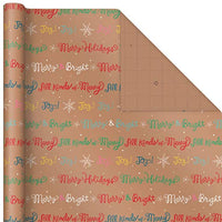Bright and Bold Christmas Sustainable Kraft Wrapping Paper- Made in USA - Eco Trade Company