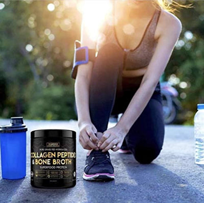 Collagen Peptides & Bone Broth, Pure Grass-Fed Hydrolyzed Collagen Powder Boost for Healthy Skin, Nails, Hair, Joints, Muscles - Eco Trade Company