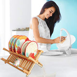 Bamboo 2 Tier Dish Drying Rack - Collapsible Dish Drainer Rack - Eco Trade Company