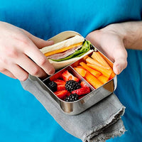 Stainless Steel Food Container - Three Sections for Snacks On the Go - Eco-Friendly, Dishwasher Safe, BPA-Free - Stainless Lid - All Stainless - Eco Trade Company